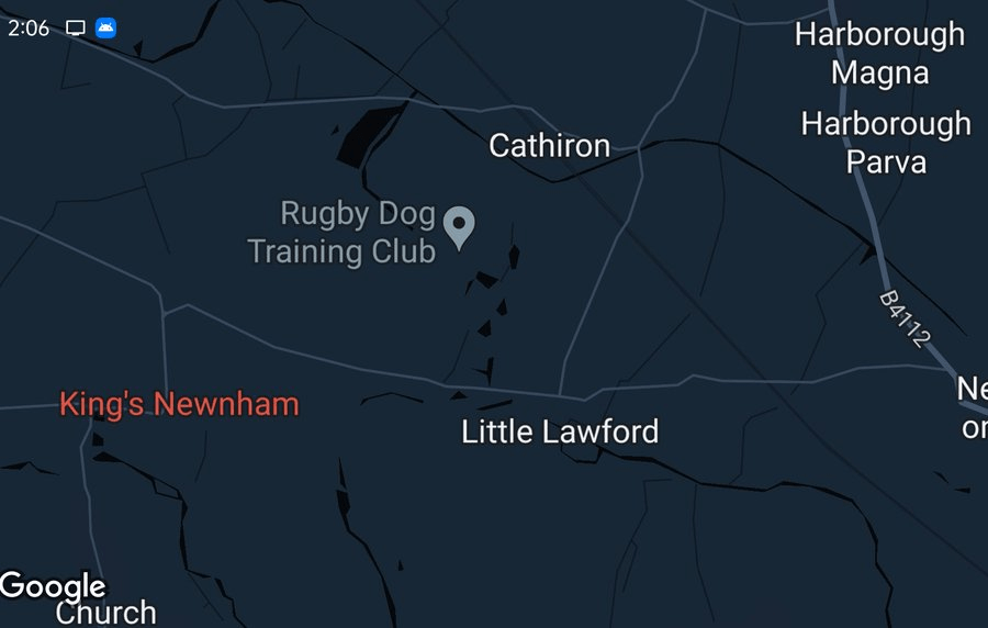 Google map showing King's Newnham and Harborough Magna in very close proximity.